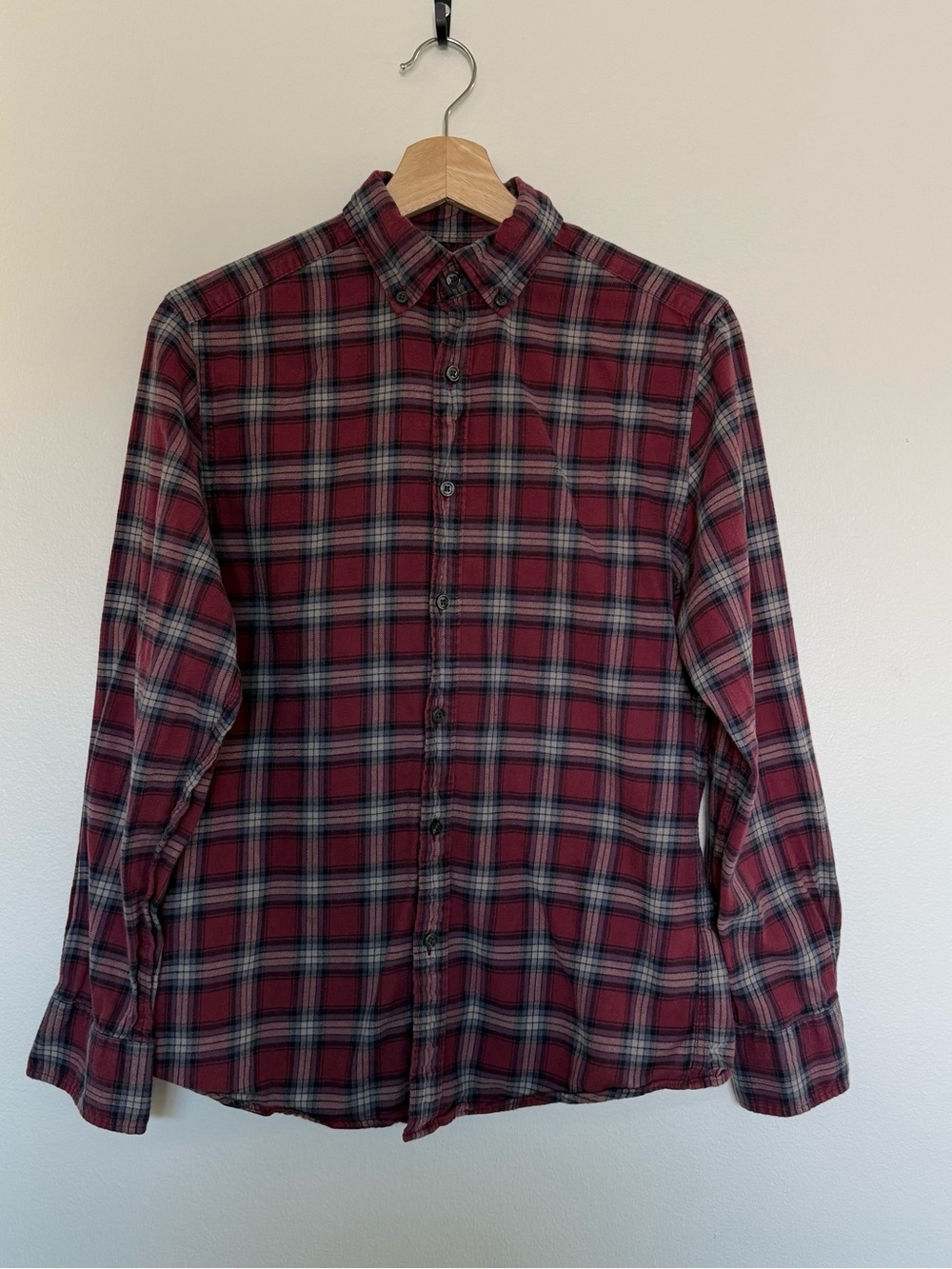 Charles Tyrwhitt Flannel Shirt Mens Sz S Plaid Slim Fit Long Sleeve Botton Down